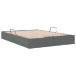 vidaXL Otomanový posteľný rám Tmavo šedá 140 x 190 cm látka – Obrázok 5