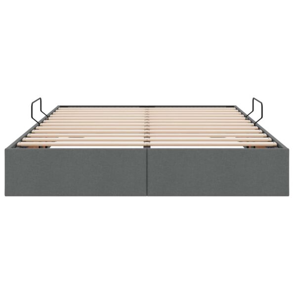 vidaXL Otomanový posteľný rám Tmavo šedá 140 x 190 cm látka – Obrázok 7