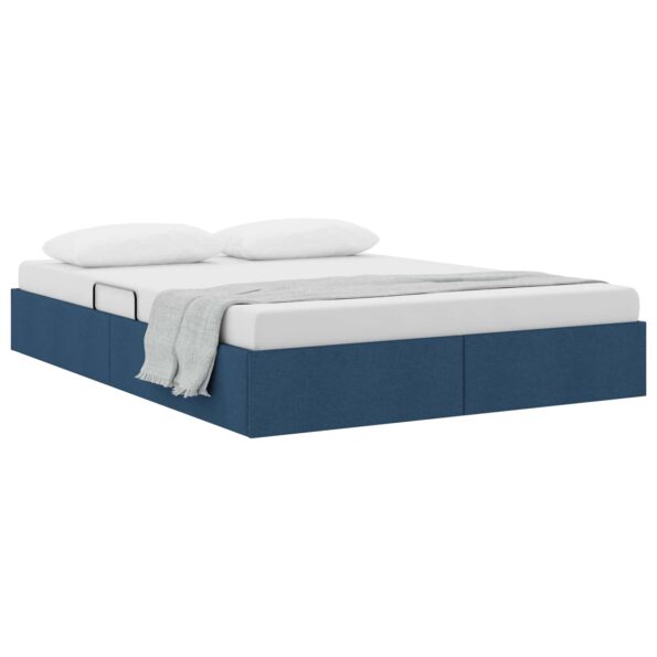 vidaXL Otomanový posteľný rám s úložiskom Modrá 140 x 190 cm látka – Obrázok 3