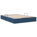 vidaXL Otomanový posteľný rám s úložiskom Modrá 140 x 190 cm látka – Obrázok 5