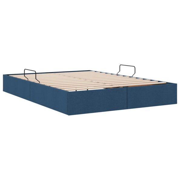 vidaXL Otomanový posteľný rám s úložiskom Modrá 140 x 190 cm látka – Obrázok 5