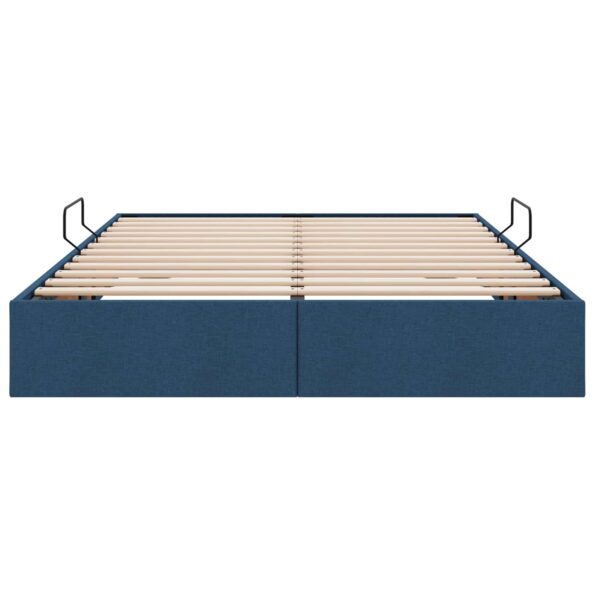 vidaXL Otomanový posteľný rám s úložiskom Modrá 140 x 190 cm látka – Obrázok 7