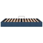 vidaXL Otomanový posteľný rám s úložiskom Modrá 140 x 190 cm látka – Obrázok 8