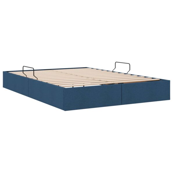 vidaXL Otomanový posteľný rám s úložiskom Modrá 140 x 190 cm látka – Obrázok 9