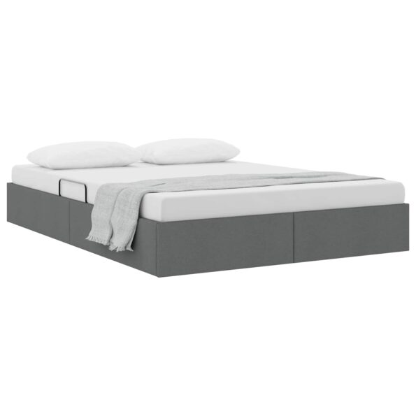 vidaXL Otomanový posteľný rám Tmavo šedá 140 x 200 cm látka – Obrázok 3