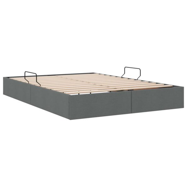 vidaXL Otomanový posteľný rám Tmavo šedá 140 x 200 cm látka – Obrázok 9