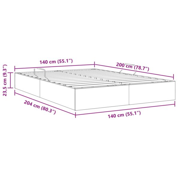 vidaXL Otomanový posteľný rám s úložiskom Čierny 140 x 200 cm látka – Obrázok 13