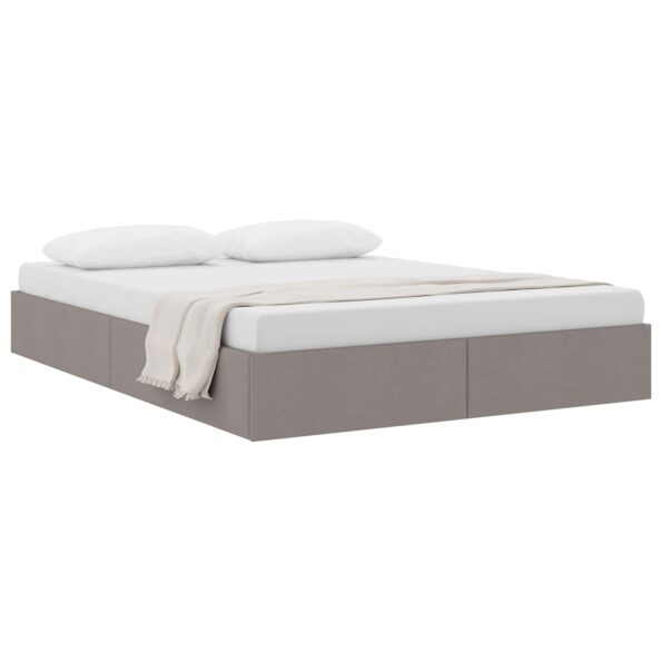 vidaXL Otomanový posteľný rám s úložiskom Sivohnedá 140 x 200 cm látka – Obrázok 3