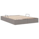 vidaXL Otomanový posteľný rám s úložiskom Sivohnedá 140 x 200 cm látka – Obrázok 5