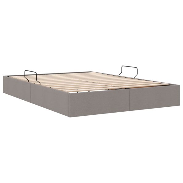 vidaXL Otomanový posteľný rám s úložiskom Sivohnedá 140 x 200 cm látka – Obrázok 5