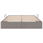 vidaXL Otomanový posteľný rám s úložiskom Sivohnedá 140 x 200 cm látka – Obrázok 7