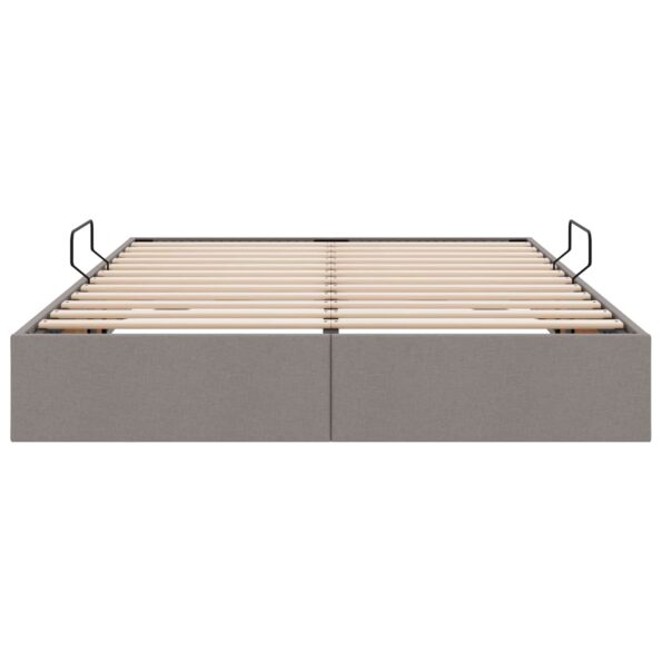 vidaXL Otomanový posteľný rám s úložiskom Sivohnedá 140 x 200 cm látka – Obrázok 7