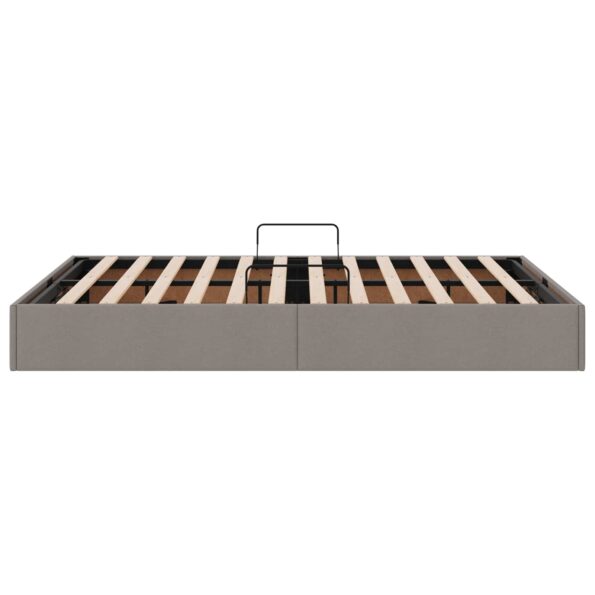 vidaXL Otomanový posteľný rám s úložiskom Sivohnedá 140 x 200 cm látka – Obrázok 8