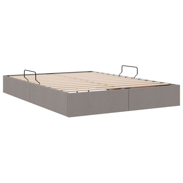 vidaXL Otomanový posteľný rám s úložiskom Sivohnedá 140 x 200 cm látka – Obrázok 9