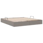 vidaXL Otomanový posteľný rám s úložiskom Sivohnedá 160 x 200 cm látka – Obrázok 5