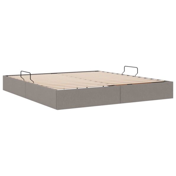 vidaXL Otomanový posteľný rám s úložiskom Sivohnedá 160 x 200 cm látka – Obrázok 5