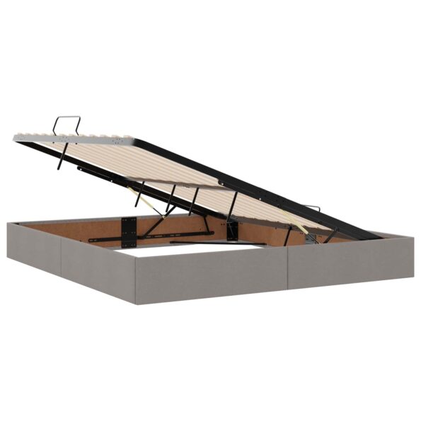 vidaXL Otomanový posteľný rám s úložiskom Sivohnedá 160 x 200 cm látka – Obrázok 6