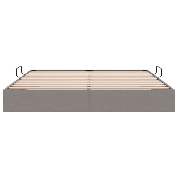 vidaXL Otomanový posteľný rám s úložiskom Sivohnedá 160 x 200 cm látka – Obrázok 7