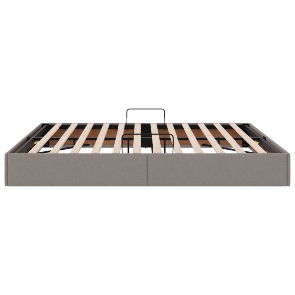 vidaXL Otomanový posteľný rám s úložiskom Sivohnedá 160 x 200 cm látka – Obrázok 8