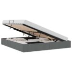 vidaXL Otomanový posteľný rám Tmavo šedá 180 x 200 cm látka – Obrázok 2