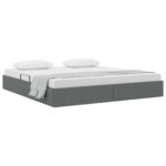 vidaXL Otomanový posteľný rám Tmavo šedá 180 x 200 cm látka – Obrázok 3