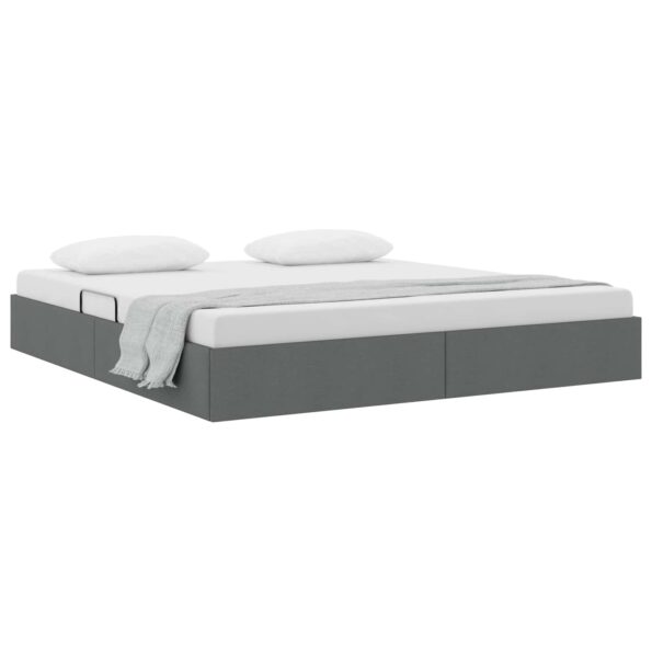 vidaXL Otomanový posteľný rám Tmavo šedá 180 x 200 cm látka – Obrázok 3