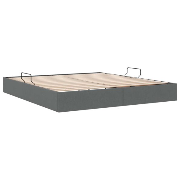 vidaXL Otomanový posteľný rám Tmavo šedá 180 x 200 cm látka – Obrázok 9