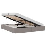 vidaXL Otomanový posteľný rám s úložiskom Sivohnedá 180 x 200 cm látka – Obrázok 2