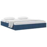 vidaXL Otomanový posteľný rám s úložiskom Modrá 180 x 200 cm látka – Obrázok 3