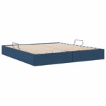 vidaXL Otomanový posteľný rám s úložiskom Modrá 180 x 200 cm látka – Obrázok 5