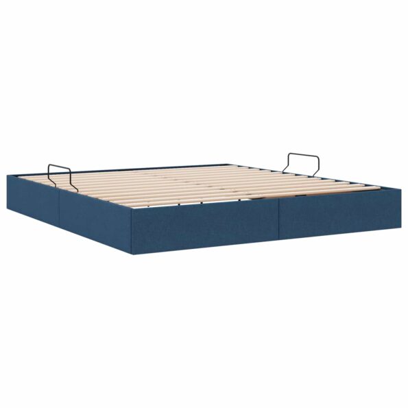 vidaXL Otomanový posteľný rám s úložiskom Modrá 180 x 200 cm látka – Obrázok 5