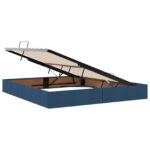 vidaXL Otomanový posteľný rám s úložiskom Modrá 180 x 200 cm látka – Obrázok 6