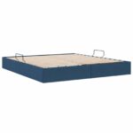 vidaXL Otomanový posteľný rám s úložiskom Modrá 180 x 200 cm látka – Obrázok 9