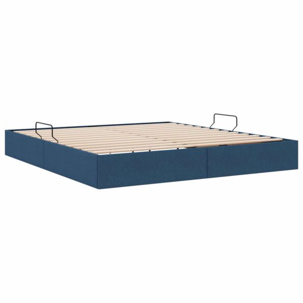 vidaXL Otomanový posteľný rám s úložiskom Modrá 180 x 200 cm látka – Obrázok 9