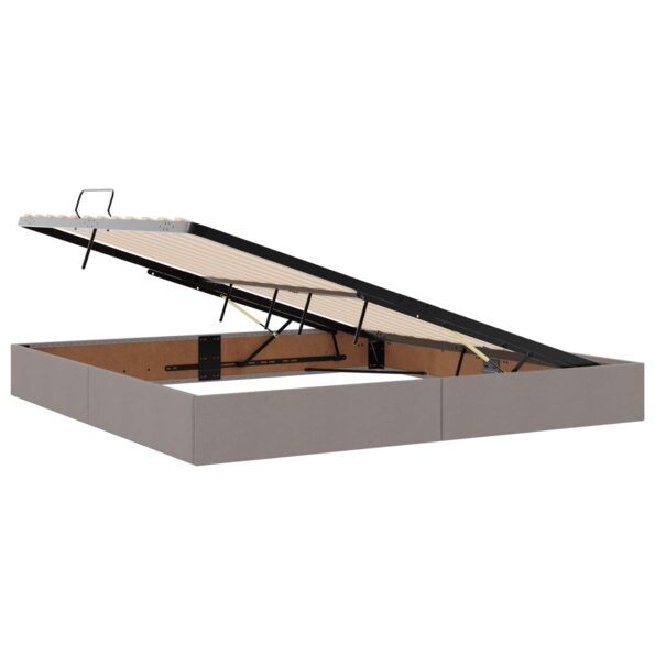 vidaXL Otomanový posteľný rám s úložiskom Sivohnedá 200 x 200 cm látka – Obrázok 6