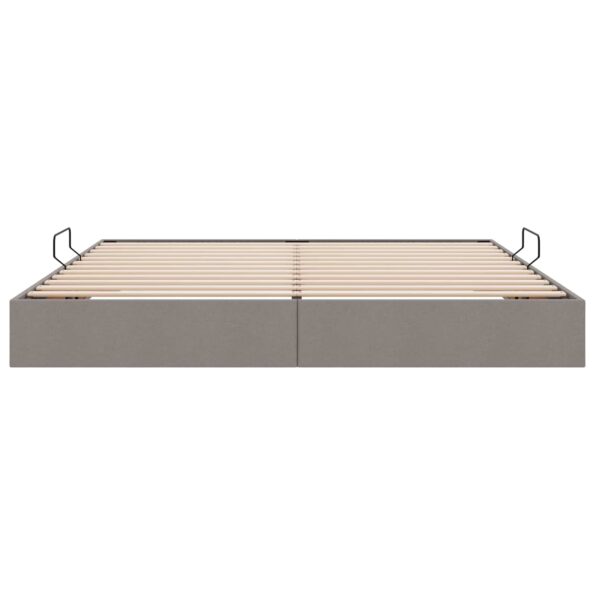 vidaXL Otomanový posteľný rám s úložiskom Sivohnedá 200 x 200 cm látka – Obrázok 7