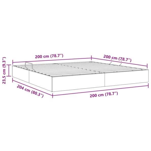 vidaXL Otomanový posteľný rám s úložiskom Modrá 200 x 200 cm látka – Obrázok 13