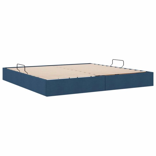 vidaXL Otomanový posteľný rám s úložiskom Modrá 200 x 200 cm látka – Obrázok 5