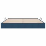 vidaXL Otomanový posteľný rám s úložiskom Modrá 200 x 200 cm látka – Obrázok 7