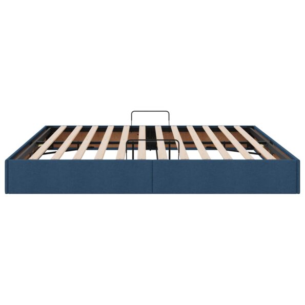 vidaXL Otomanový posteľný rám s úložiskom Modrá 200 x 200 cm látka – Obrázok 8