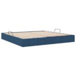 vidaXL Otomanový posteľný rám s úložiskom Modrá 200 x 200 cm látka – Obrázok 9