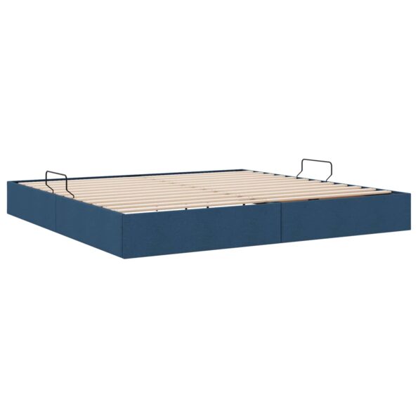 vidaXL Otomanový posteľný rám s úložiskom Modrá 200 x 200 cm látka – Obrázok 9