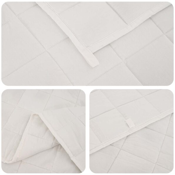 vidaXL Záťažová deka Biela 152 x 203 cm 7 kg 100% Bavlna 205T – Obrázok 5