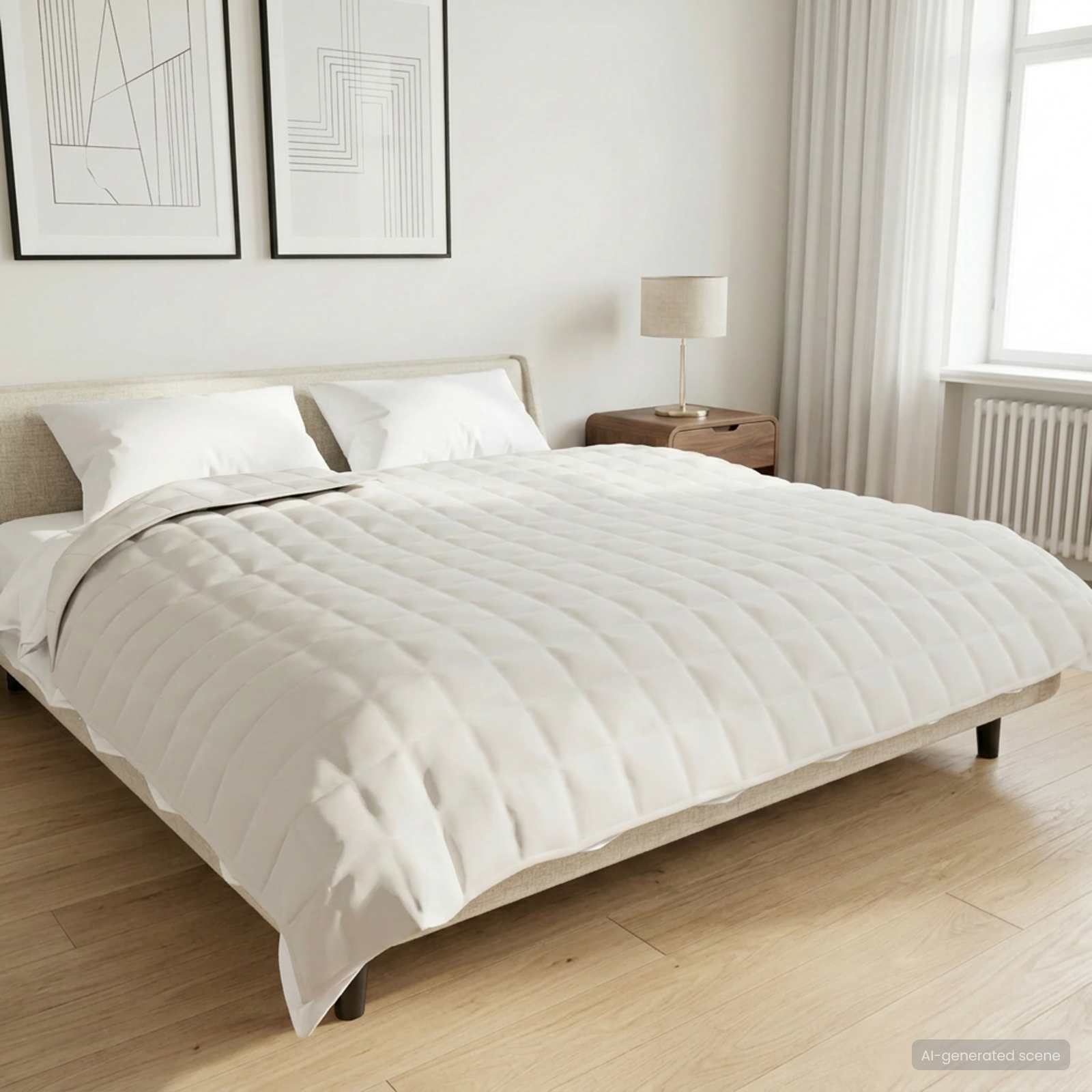 3442929_1.jpg vidaXL Záťažová deka Biela 200 x 220 cm 9 kg 100% Bavlna 205T – Obrázok 1