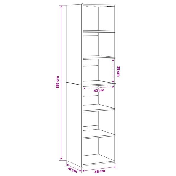 vidaXL Servírovacia skriňa Dub artisan 45 x 41 x 185 cm – Obrázok 9
