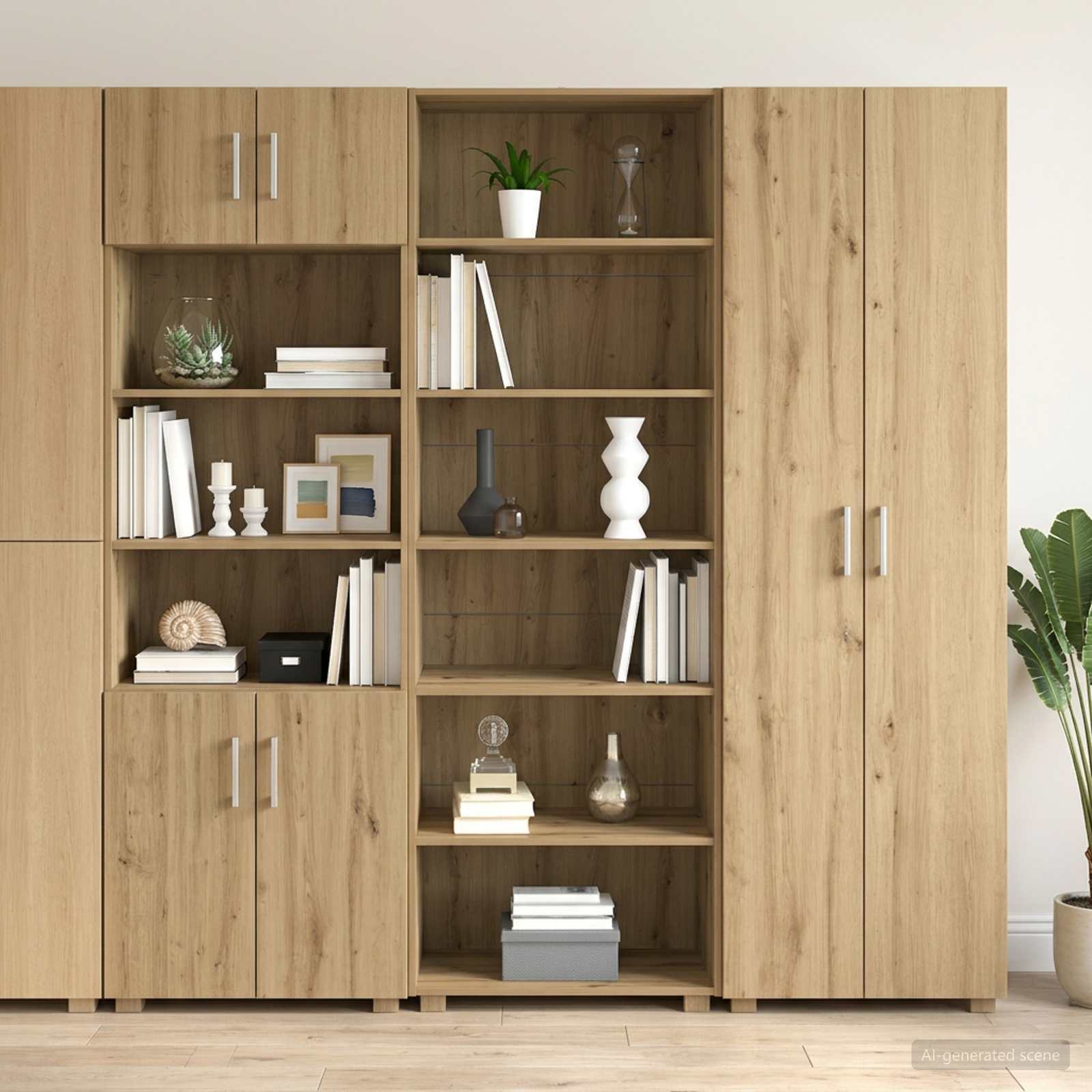 3443785_1.jpg vidaXL Servírovacia skriňa Dub artisan 70 x 41 x 185 cm – Obrázok 1