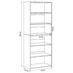 vidaXL Servírovacia skriňa Dub artisan 70 x 41 x 185 cm – Obrázok 9