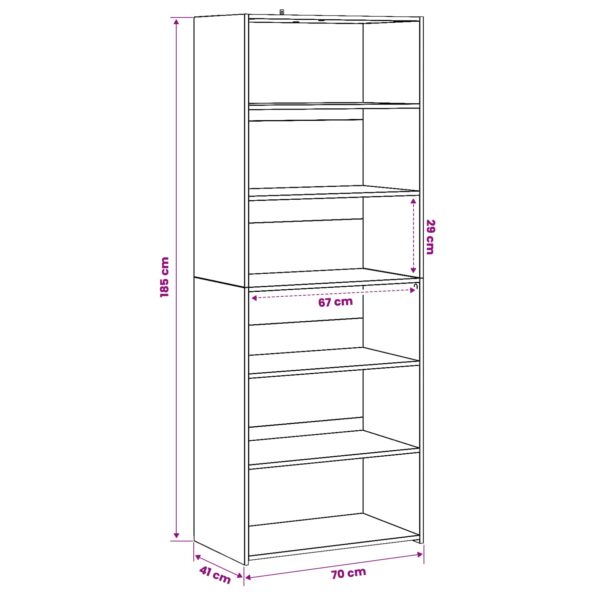 vidaXL Servírovacia skriňa Dub artisan 70 x 41 x 185 cm – Obrázok 9