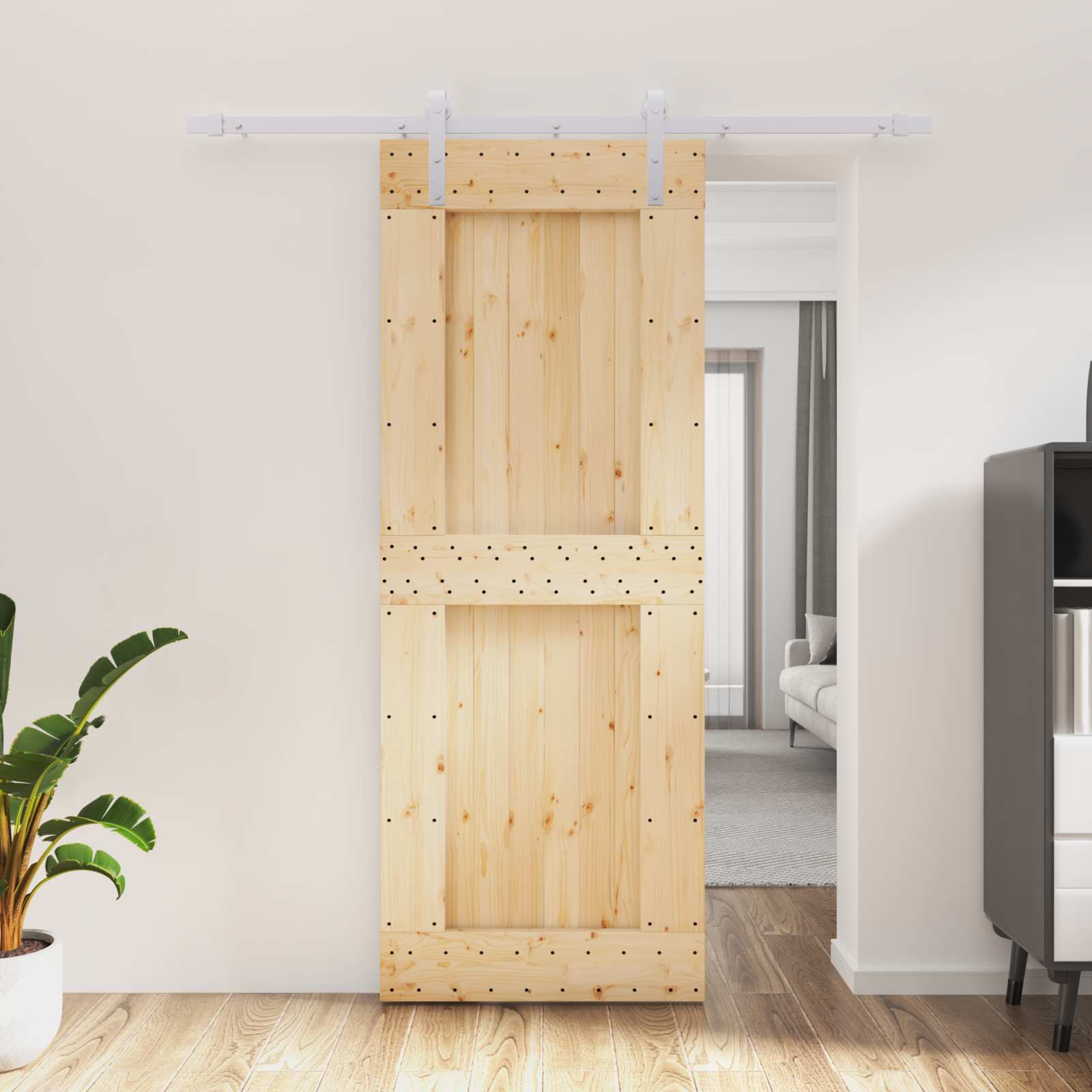 3444938_1.jpg vidaXL Posuvné dvere Prírodná a biela 80 x 210 cm – Obrázok 1