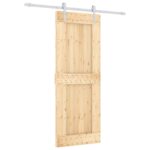 vidaXL Posuvné dvere Prírodná a biela 80 x 210 cm – Obrázok 2